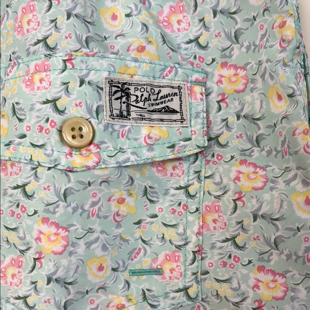 Boy’s Light Blue Floral Swim Shorts